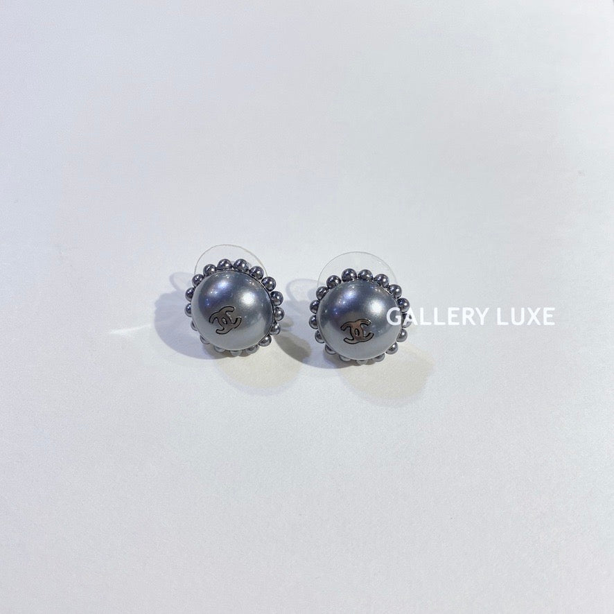 No.3237-Chanel Circle Pearl CC Earrings