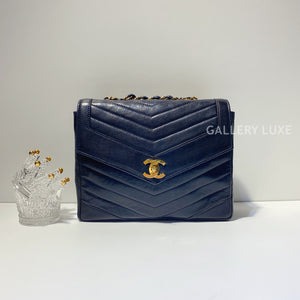 No.2602-Chanel Vintage Lambskin Chevron Flap Bag