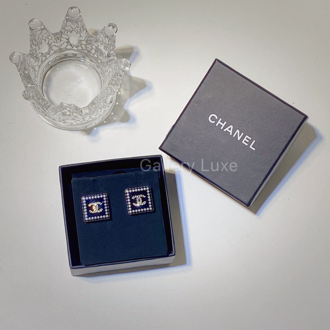 No.2803-Chanel Acrylic Square CC Earrings