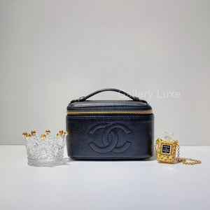 No.2820-Chanel Vintage Caviar Mini Vanity Box