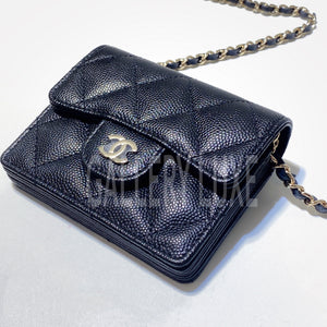 Classic flap card holder with chain chanel Clearance