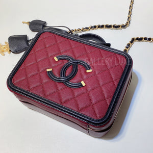 Chanel Pink Caviar Small CC Filigree Vanity Case Gold Hardware, 2019, Womens Handbag