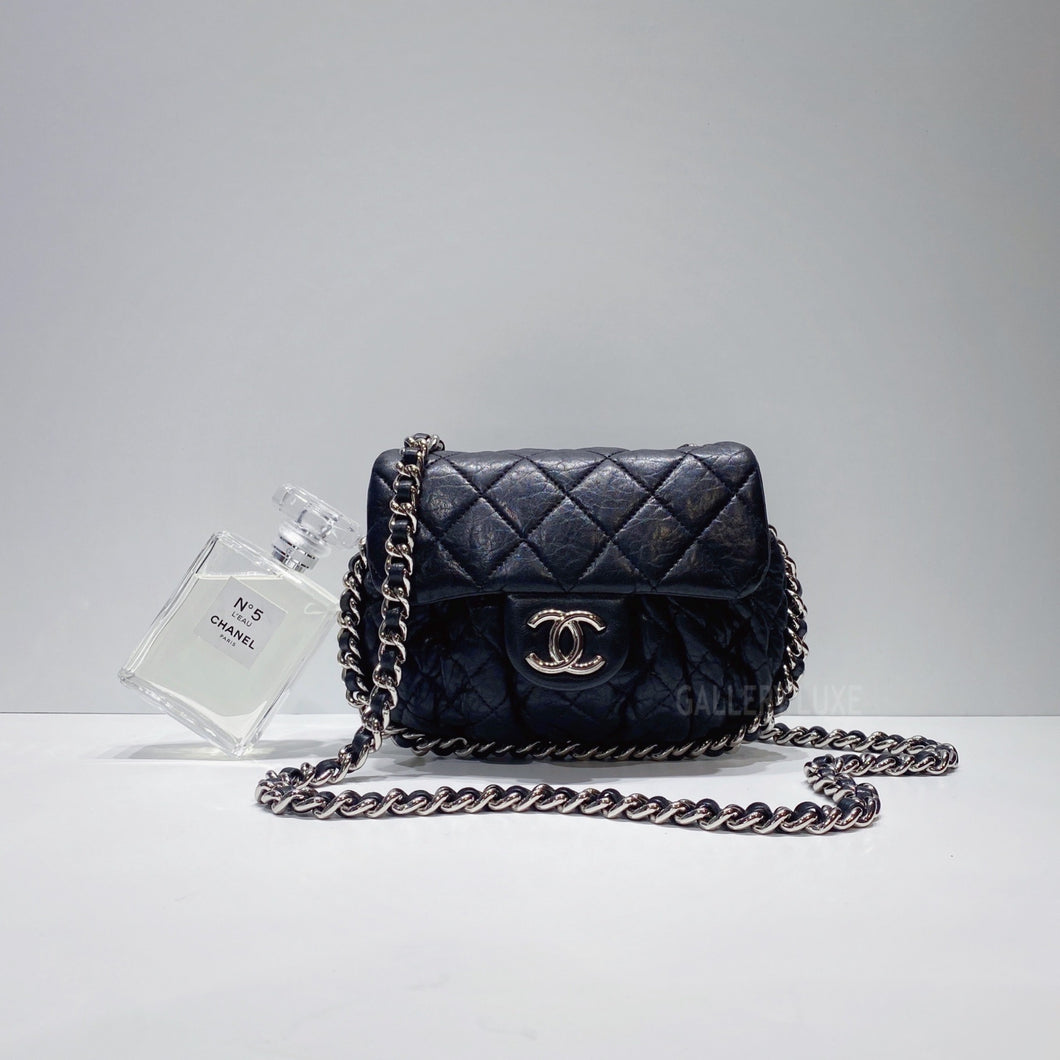 No.3396-Chanel Aged Lambskin Chain Around Flap bag