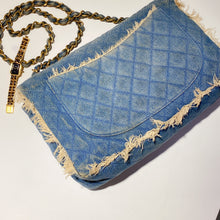 Load image into Gallery viewer, No.2353-Chanel Vintage Denim Maxi Jumbo Flap Bag
