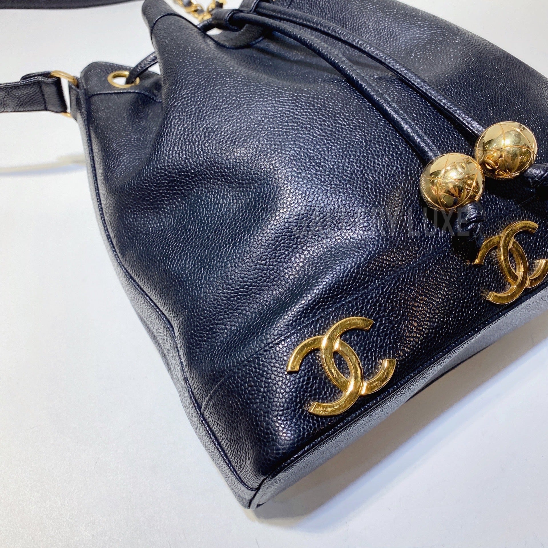 📽 • Chanel Caviar Triple Logos Bucket Bag, By SHM.Vintage