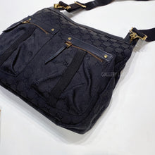 将图片加载到图库查看器，No.3403-Gucci Canvas Messenger Bag
