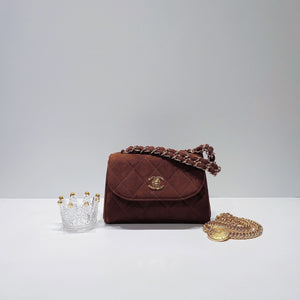 No.3528-Chanel Vintage Suede Mini Flap Bag