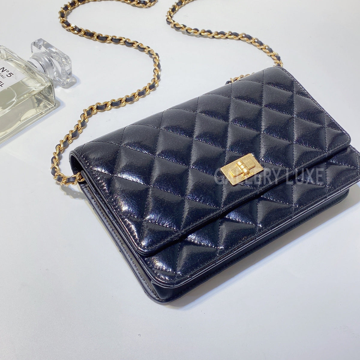Chanel So Black Reissue 2.55 Wallet on Chain Quilted Aged Calfskin Black  112212126
