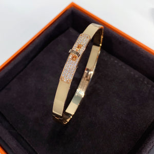 No.001513-6-Hermes Kelly H PM 18K Rose Gold Bracelet