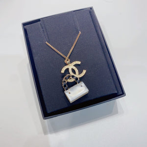 No.3782-Chanel Coco Mark With Leather Handbag Charm Necklace