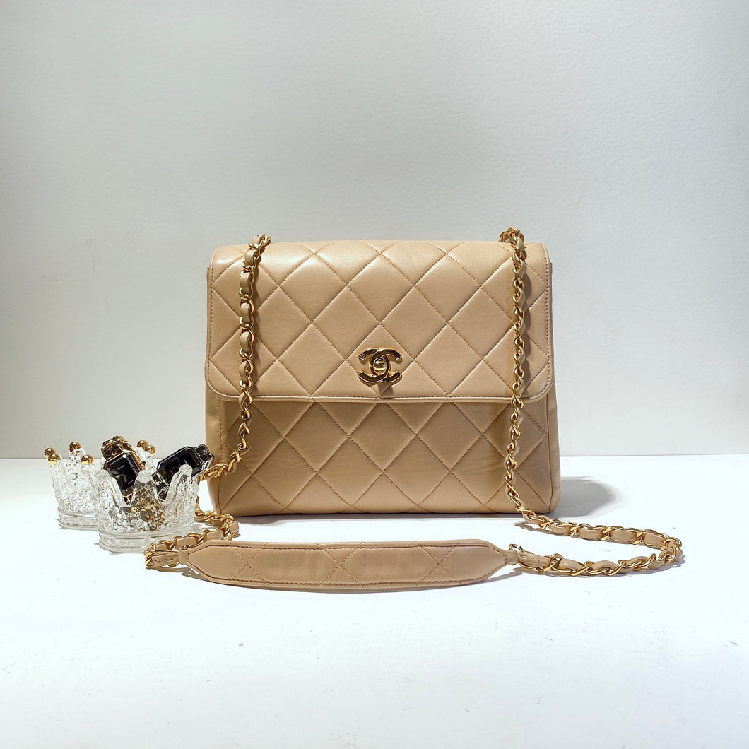 No.2163-Chanel Vintage Lambskin Shoulder Bag