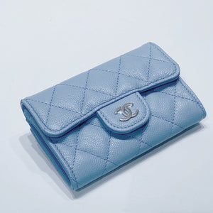 Authentic Chanel Card Holder Navy Blue GHW