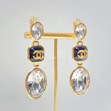 将图片加载到图库查看器，No. 3310-Chanel Gold Drop Crystal Earrings
