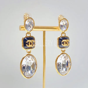 No. 3310-Chanel Gold Drop Crystal Earrings