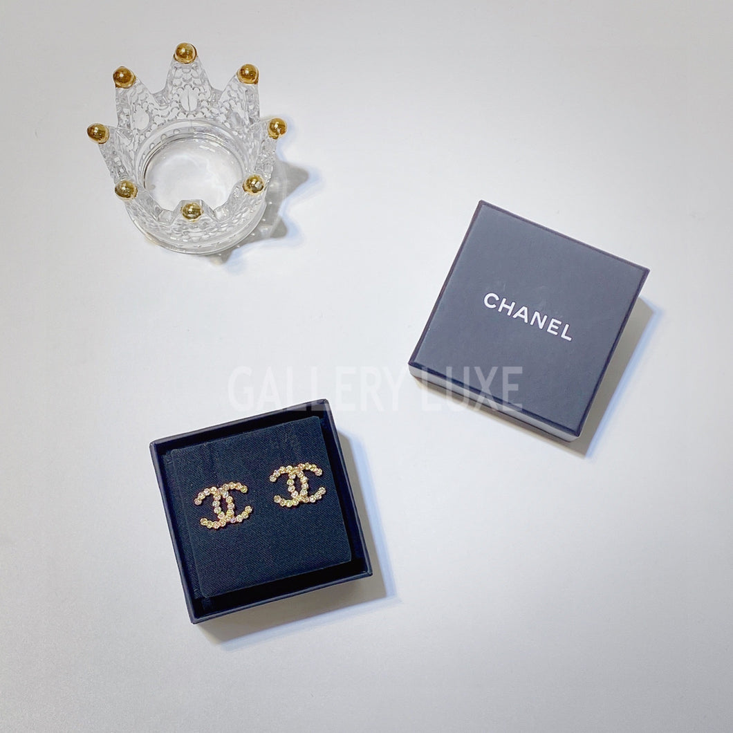 No.2924-Chanel Crystal Coco Mark Earrings