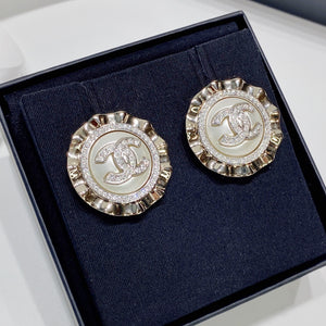No.001308-3-Chanel Round Metal Crystal Earrings (Brand New / 全新)