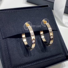 画像をギャラリービューアに読み込む, No.3456-Chanel Metal Crystal Hoop Earrings (Brand New / 全新)
