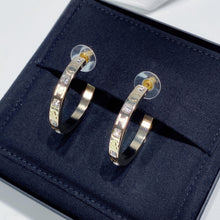 将图片加载到图库查看器，No.3456-Chanel Metal Crystal Hoop Earrings (Brand New / 全新)

