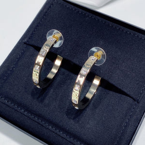 No.3456-Chanel Metal Crystal Hoop Earrings (Brand New / 全新)