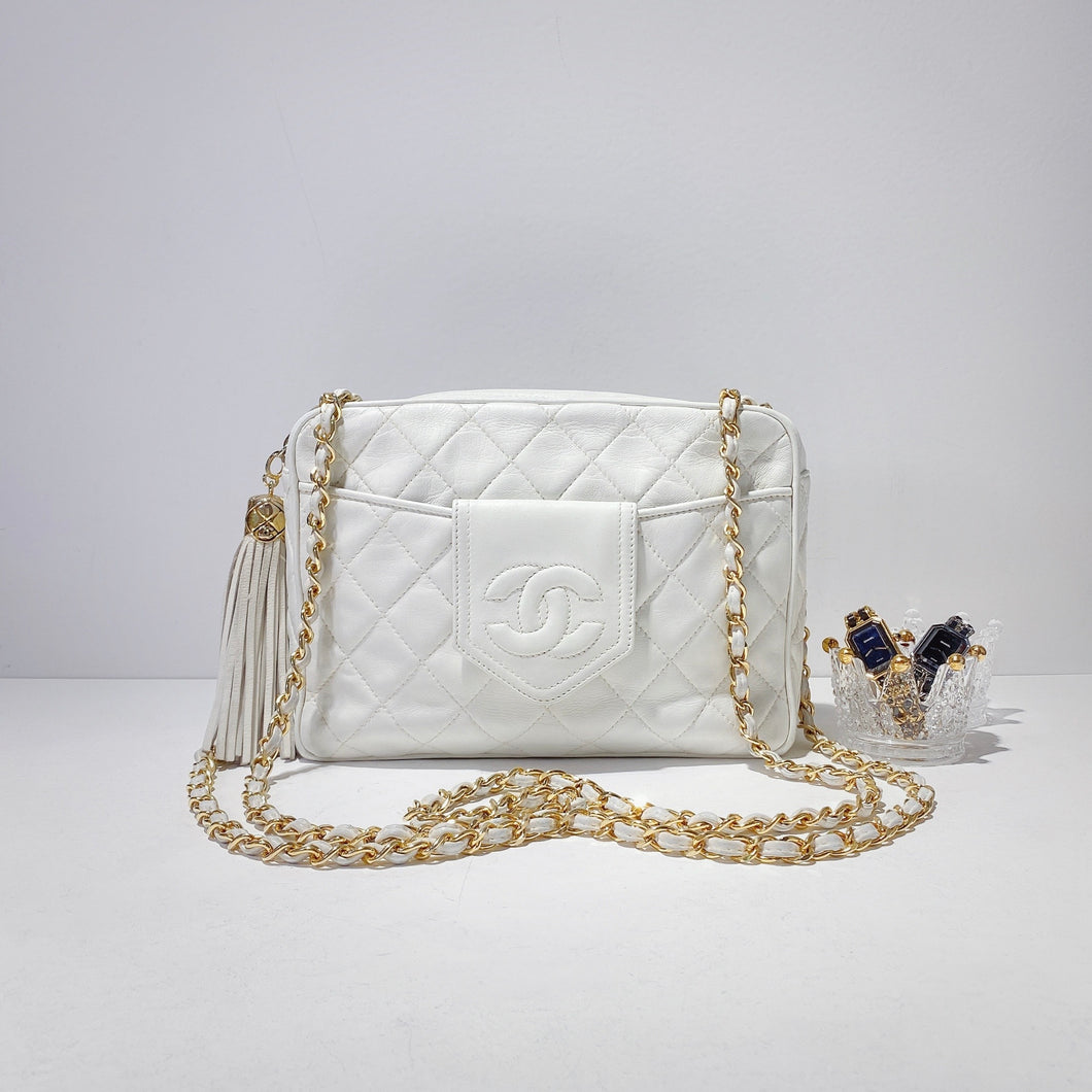 No.2335-Chanel Vintage Lambskin Double Chain Camera Bag