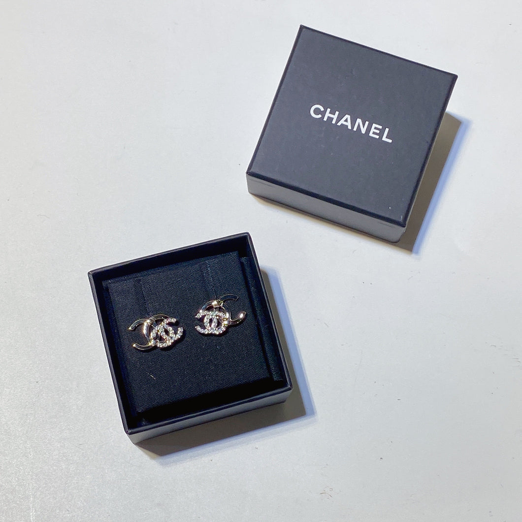 No.3238-Chanel Crystal Double Coco Mark Earrings