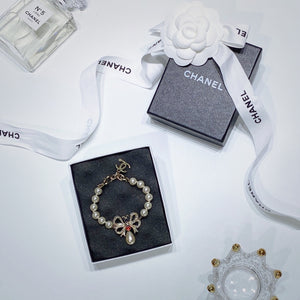 No.001314-5-Chanel Gold Butterfly Pearl Bracelet