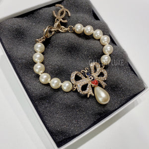 No.001314-5-Chanel Gold Butterfly Pearl Bracelet
