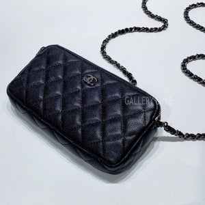 No.3442-Chanel Caviar Timeless Classic Phone Holder With On Chain