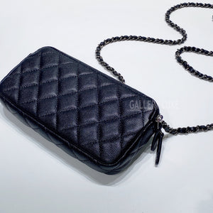 No.3442-Chanel Caviar Timeless Classic Phone Holder With On Chain