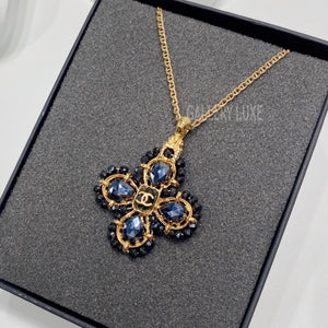 No.001315-1-Chanel Black & Gold Flower Necklace
