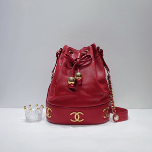 No.3550-Chanel Vintage Triple CC Caviar Bucket Bag