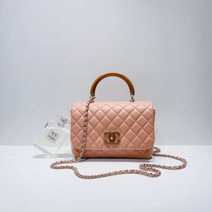 No.3696-Chanel Knock On Wood Handle Flap Bag