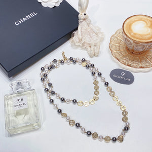 No.3569-Chanel Pearl & Crystal Metal Long Necklace (Unused / 未使用品)