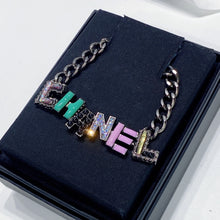 画像をギャラリービューアに読み込む, No.3427-Chanel Metal Logo Charm Necklace
