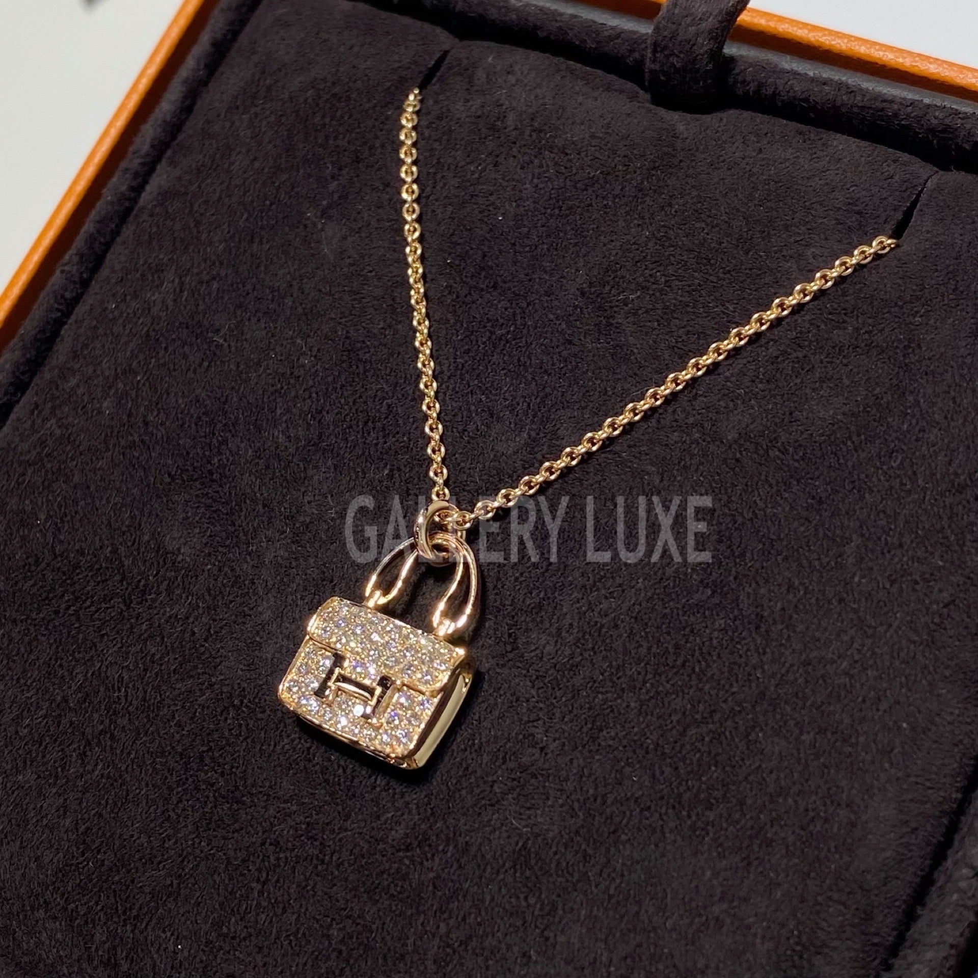 Hermes Cadena Lock Charm Necklace (Silvertone) | Rent Hermes jewelry for  $55/month