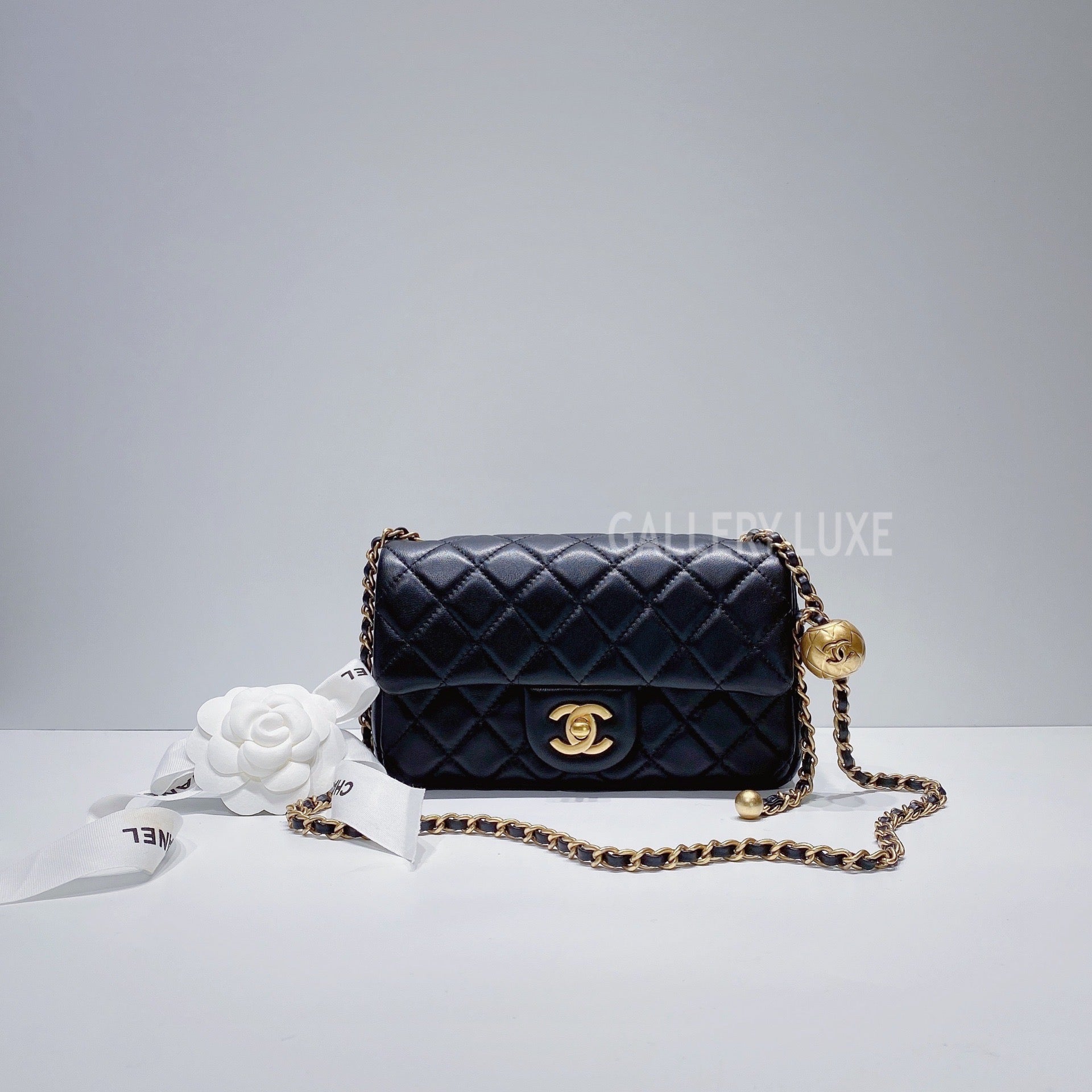 Chanel Pearl Crush Mini Rectangular Flap Bag Denim Antique Gold Hardware   Nice Bag
