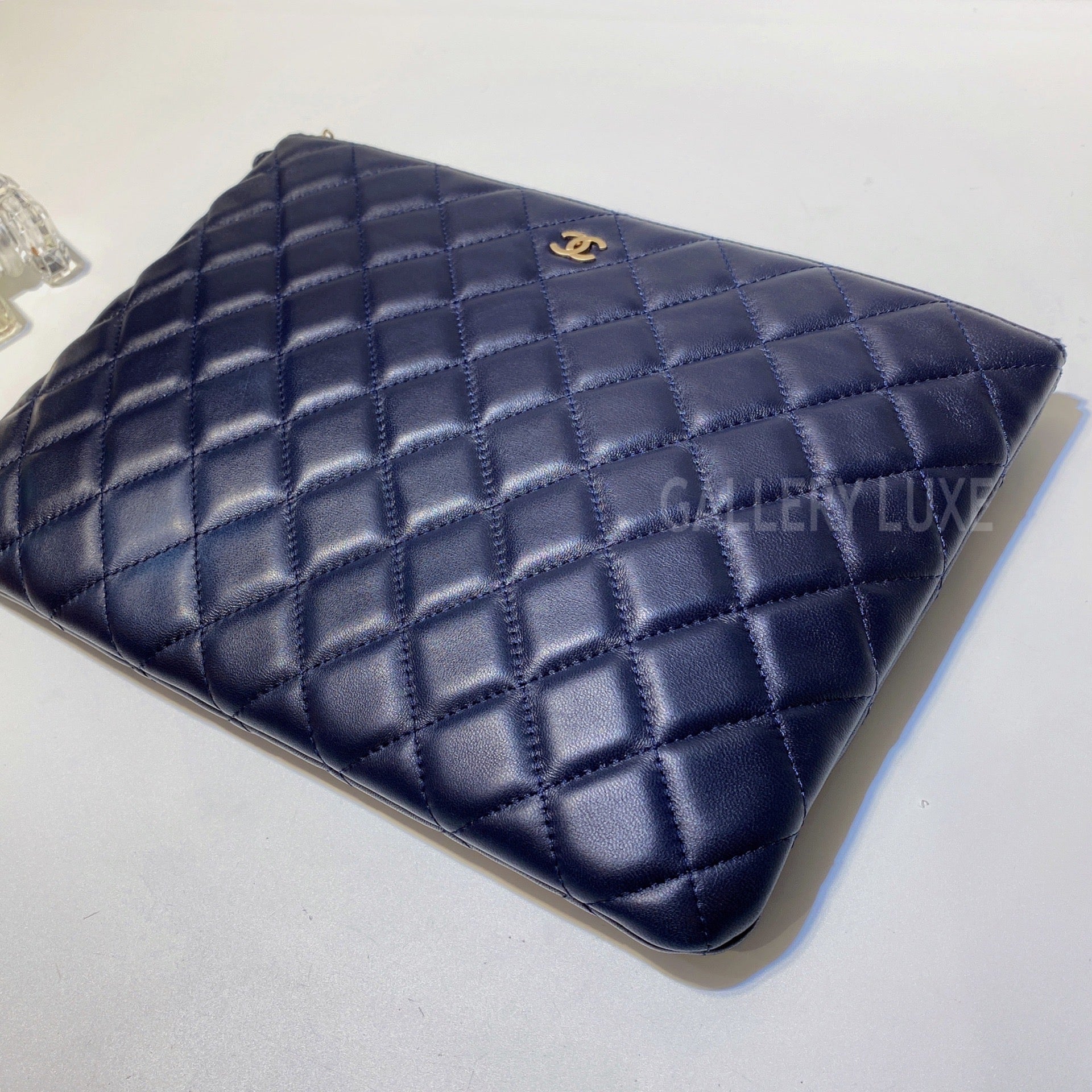 Chanel O Case Clutch Quilted Lambskin Medium Red 1658231