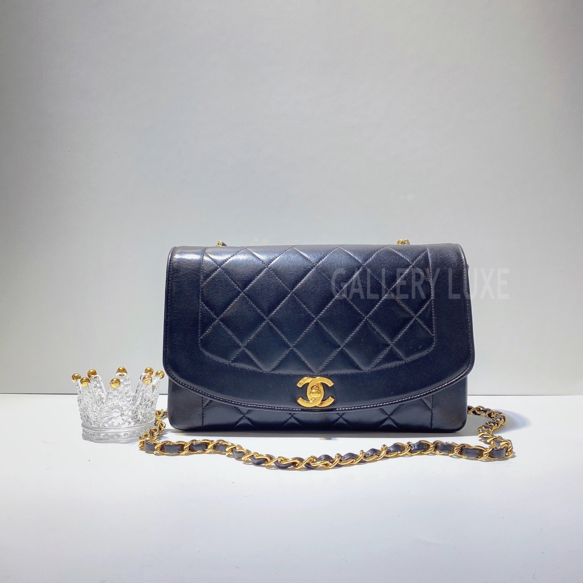 Chanel Diana Medium Black Lambskin Gold Vintage  Tabita Bags  Tabita Bags  with Love