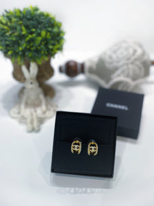 No.3706-Chanel Gold Metal Crystal CC Earrings (Brand New / 全新貨品)
