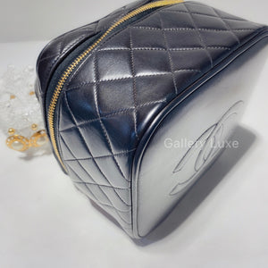 No.2090￼-Chanel Vintage Lambskin Vanity Handle Bag