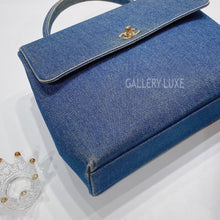 Load image into Gallery viewer, No.3471-Chanel Vintage Denim Kelly Handle Bag
