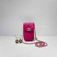 이미지를 갤러리 뷰어에 로드 , No.001470-2-Chanel Lambskin Phone Holder with Chain
