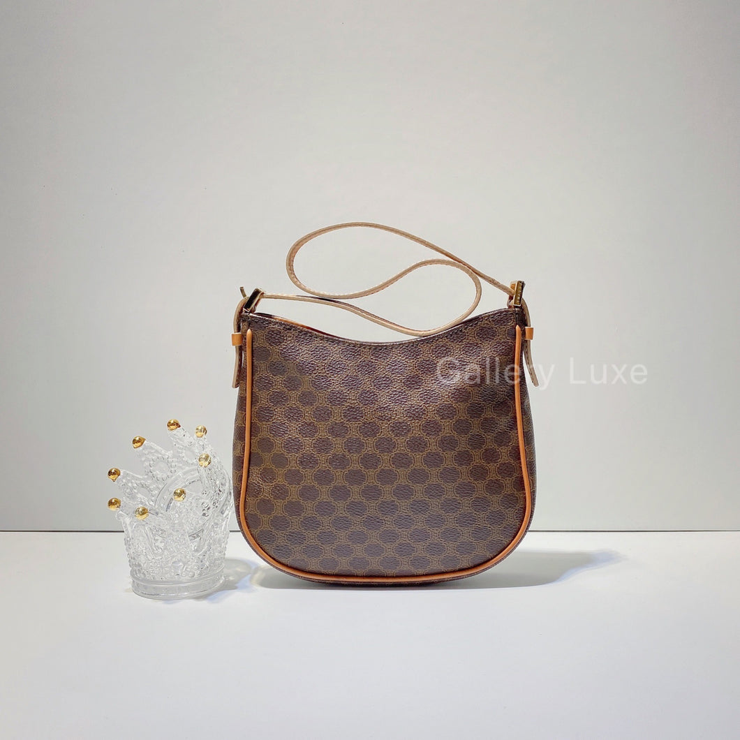 No.2732-Celine Vintage Macadam Pattern Round Hand Bag