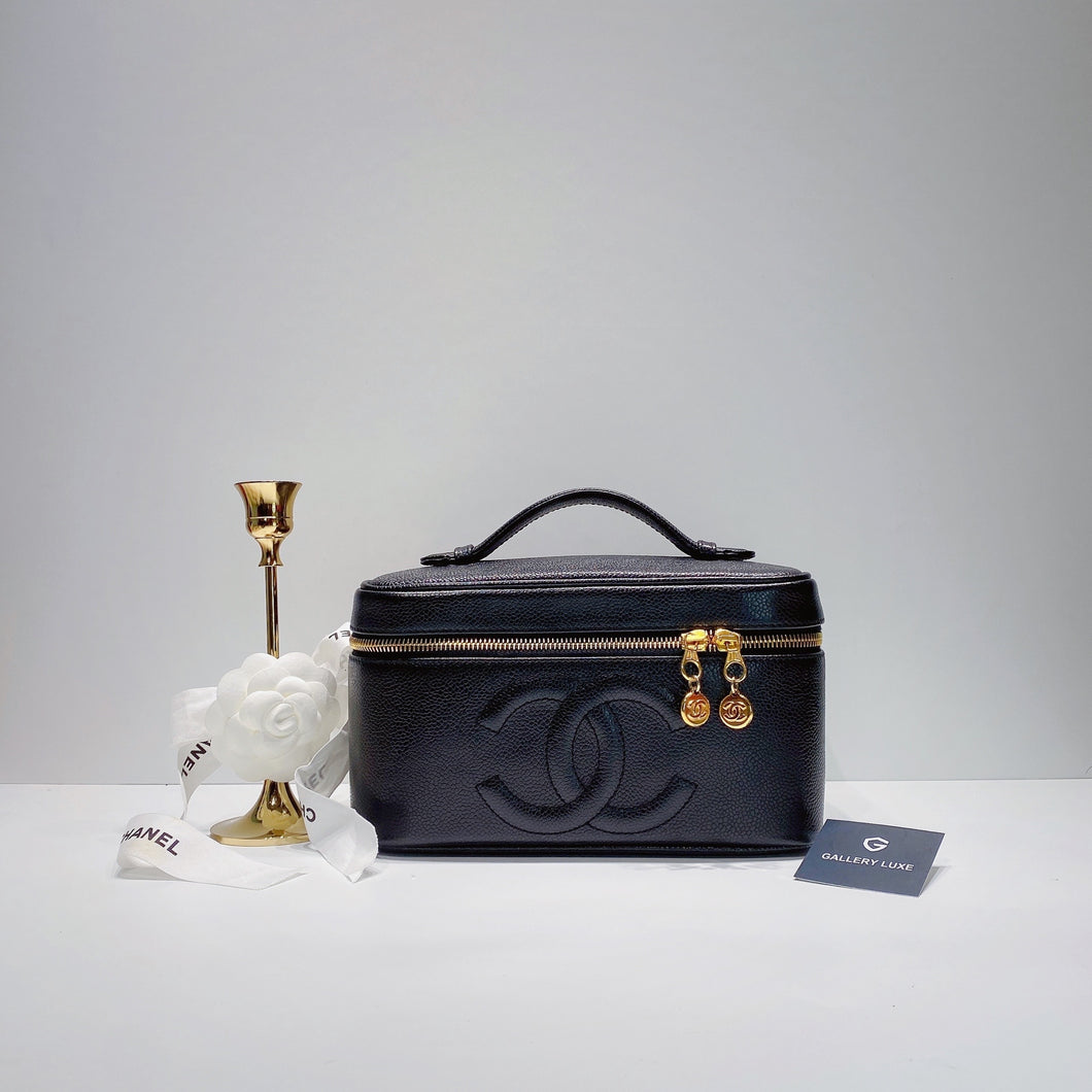 No.3491-Chanel Vintage Caviar Large Vanity Case