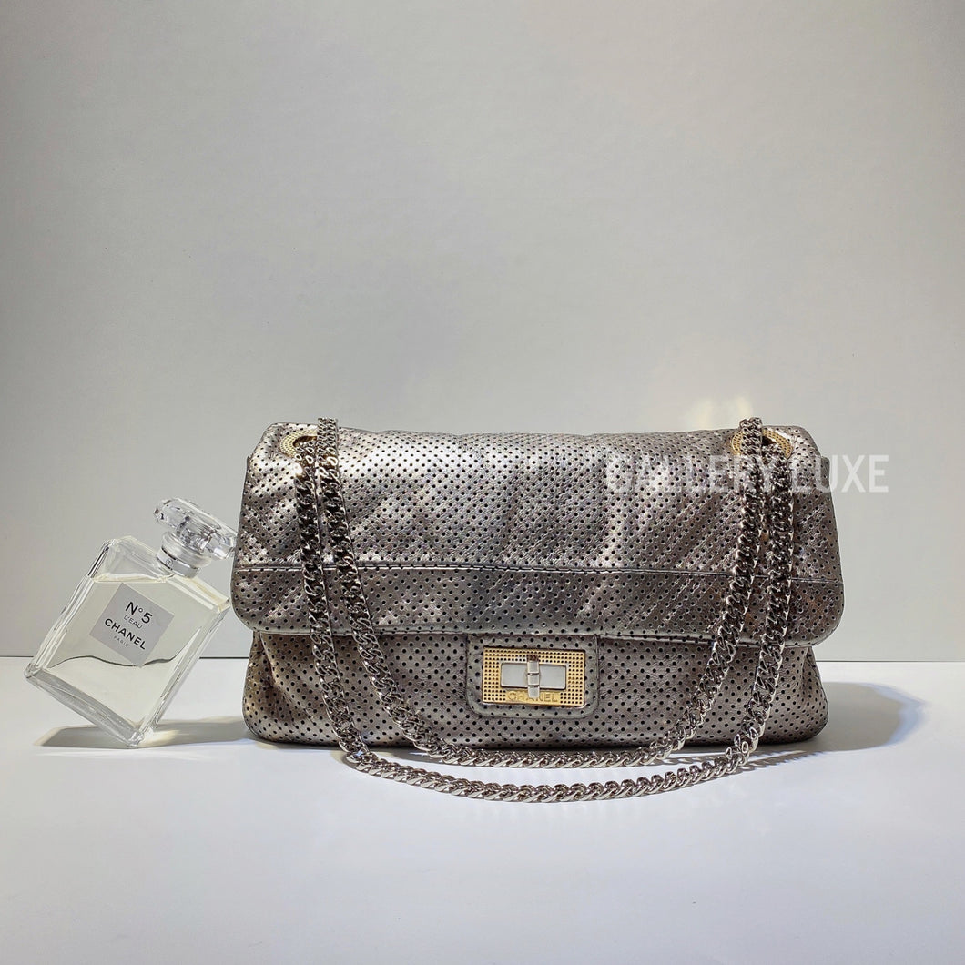 No.3047-Chanel Metallic Perforated Leather Drill Flap Bag