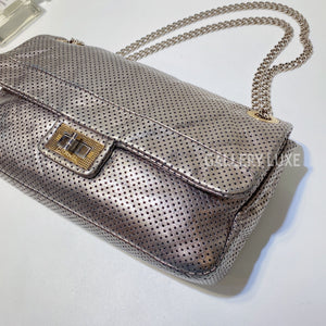 No.3047-Chanel Metallic Perforated Leather Drill Flap Bag