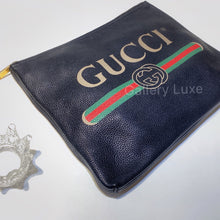 将图片加载到图库查看器，No.2765-Gucci Print Leather Portfolio Clutch Bag
