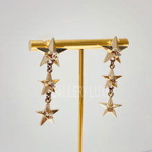 将图片加载到图库查看器，No.3096-Chanel Gold Drop Star Earrings
