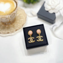 将图片加载到图库查看器，No.3732-Chanel Metal Crystal &amp; Glass Pearls Coco Mark Earrings (Brand New / 全新貨品)
