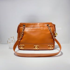 No.2473-Chanel Vintage Lambskin 3CC Shoulder Bag